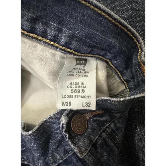 Levi's 569 Loose Straight Fit normcore medium wash denim jeans Size 36x32 - Picture 7 of 7